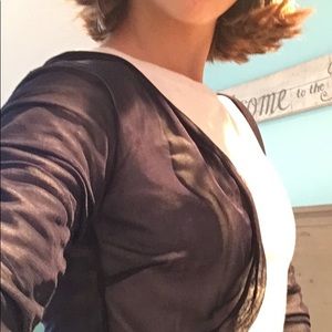 elbow sleeves sheer navy shrug!